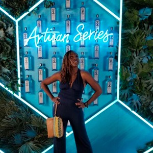 Fabunmi strikes a pose at the Artisan Series finale in Miami.