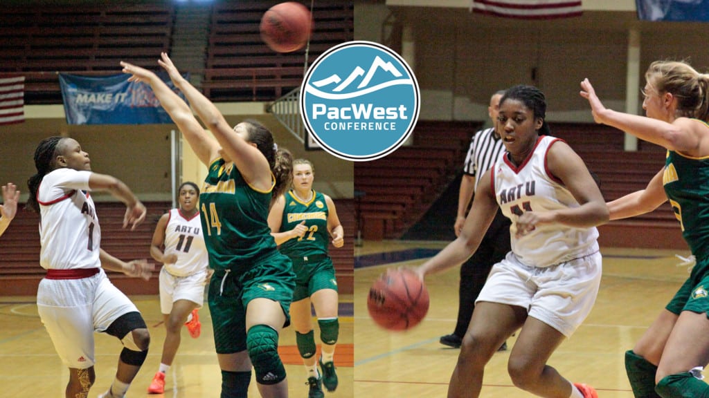 WBB - Pam Wilmore, Aari'yanna Sanders (photo by Steve Fuelling)